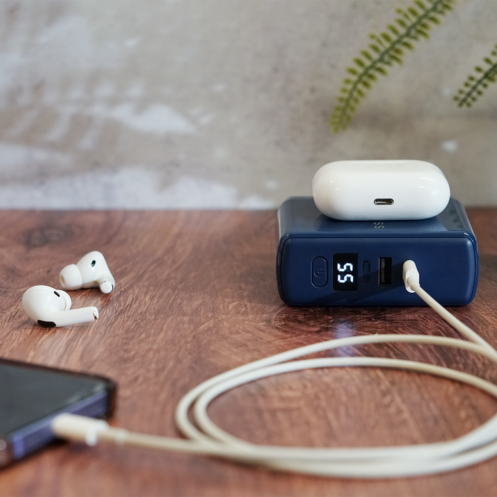 PowerPro Go - 3-In-1 Wall Charger and 10,000mAh Portable Power Bank with Digital Display - Powered by ChargeHub