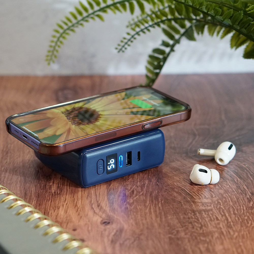PowerPro Go - 3-In-1 Wall Charger and 10,000mAh Portable Power Bank with Digital Display - Powered by ChargeHub