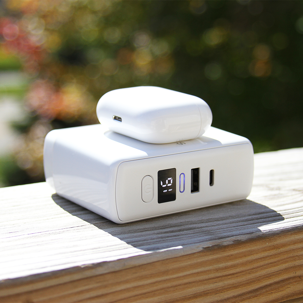 PowerPro Go - 3-In-1 Wall Charger and 10,000mAh Portable Power Bank with Digital Display - Powered by ChargeHub